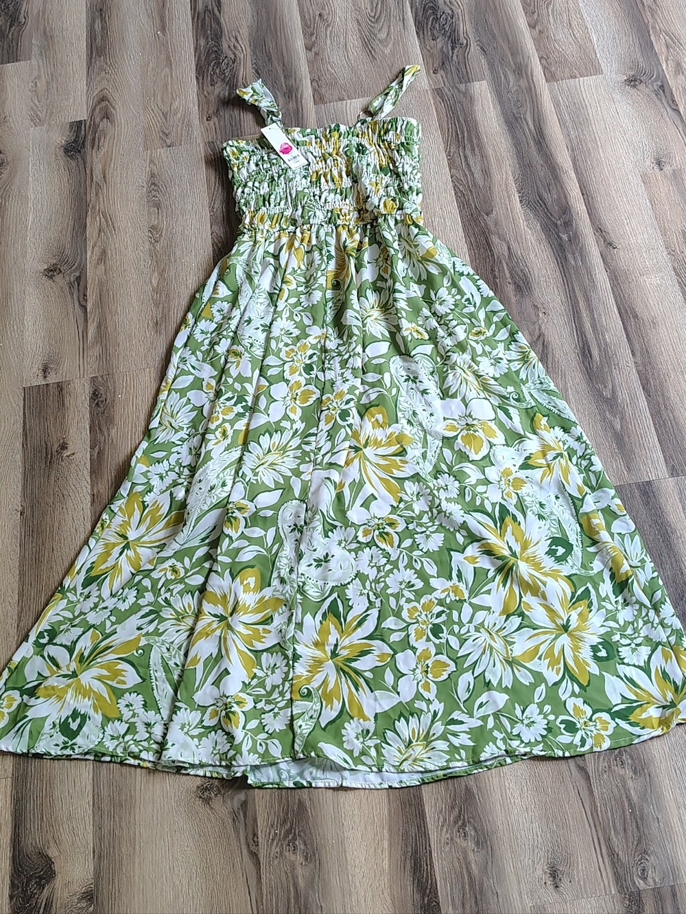 Ladies Medium Woodland Cottagecore Elf Fairy Floral Midi Summer Dress
